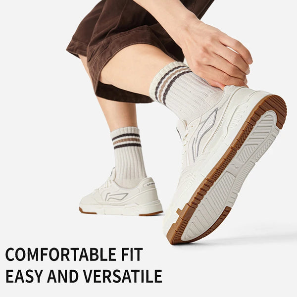 ស្បែកជើងស្គីបុរស Li-Ning Common 80S ខ្នើយពីរជាន់ ស្បែកជើងធម្មតា ស្បែកជើងទាន់សម័យ AGCW135