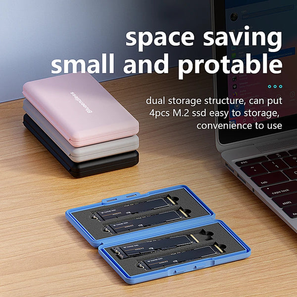 កាបូប Blueendless SSD SSD កាបូបដាក់ឥវ៉ាន់ចល័តសម្រាប់ M.2 SATA NVMe PCie Solid Disk កាបូបការពារទឹក និងប្រឆាំងនឹងឋិតិវន្ត