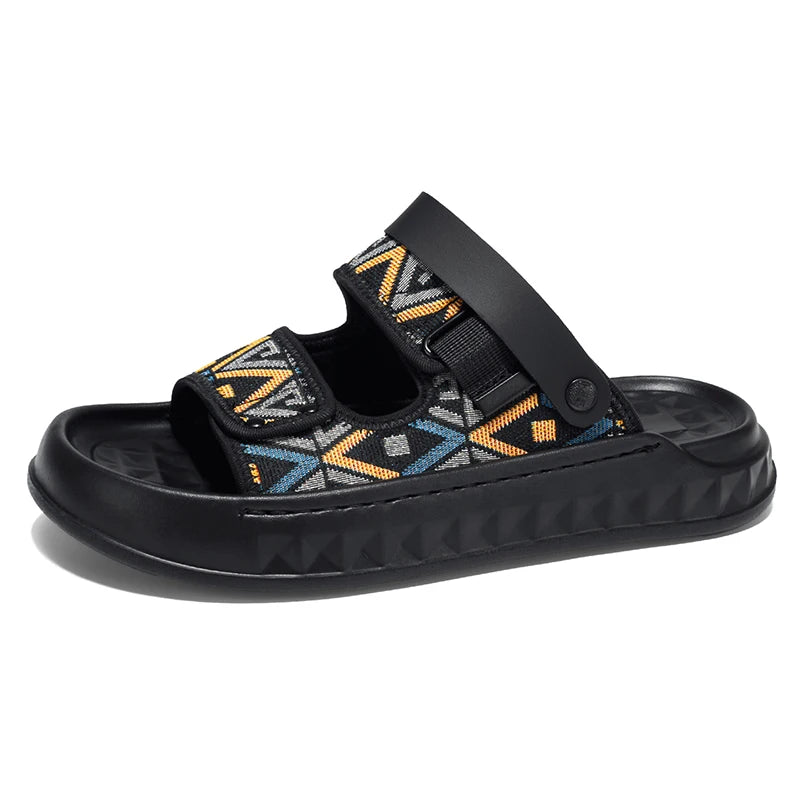 Men's casual slip on sandals summer soft-sole breathable lightweight outdoor walking beach shoes fashion Dual-purpose slippers