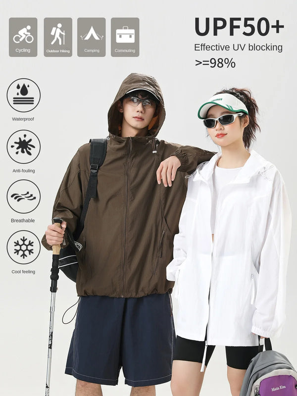 DUKEEN UPF50+ Sun Protection Jacket Men and Women Summer Uv Protection Quick-Dry Zipper Couple's Coat