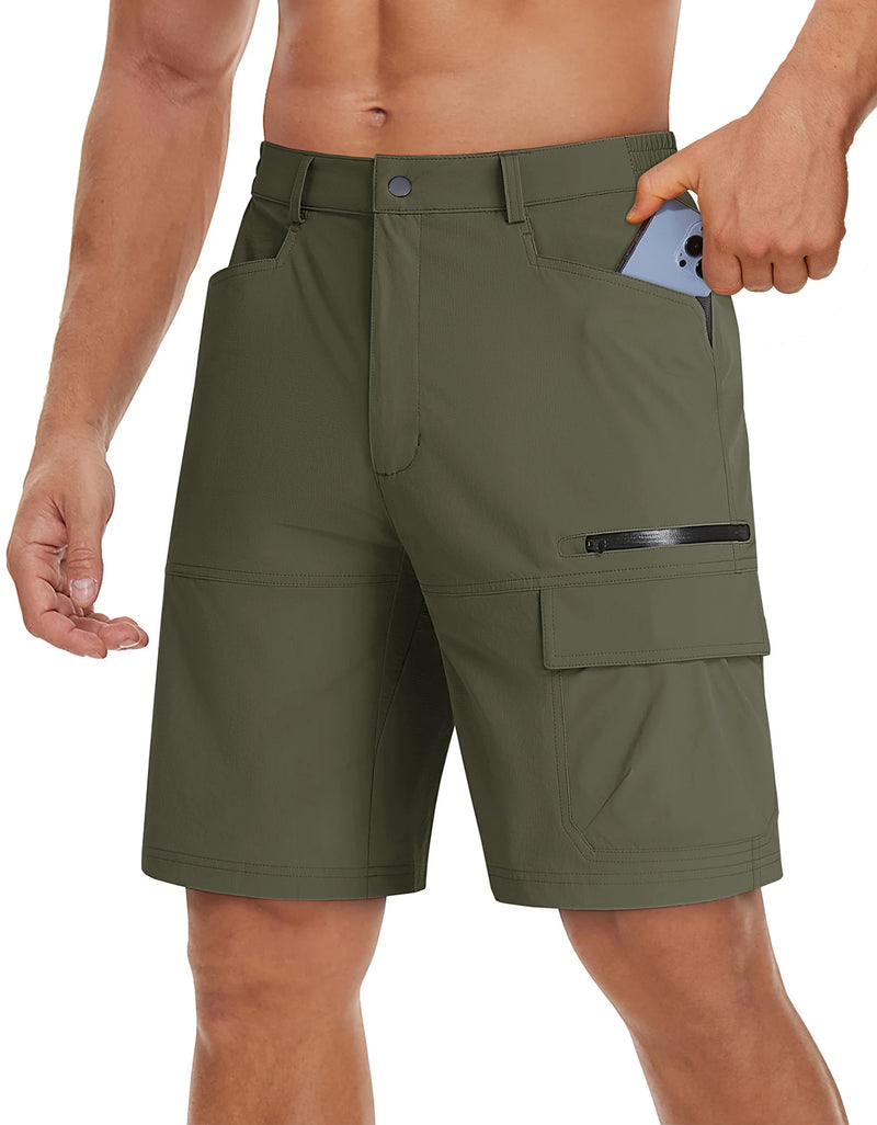 TACVASEN Summer Quick Drying Nylon Work Shorts Mens Casual Hiking Cargo Shorts Lightweight Outdoor Fishing Short Pants
