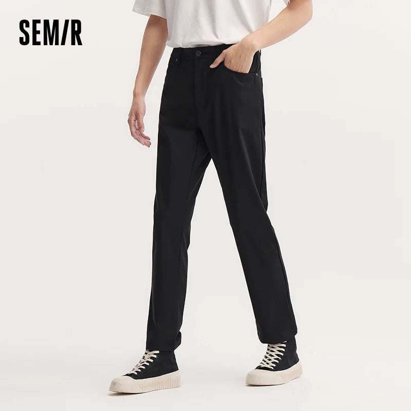 Semir Men Pants Comfortable Slim Tapered Work Commute Easy Care Stretch 2026 Autumn Casual Style Long Trousers Daily Wear