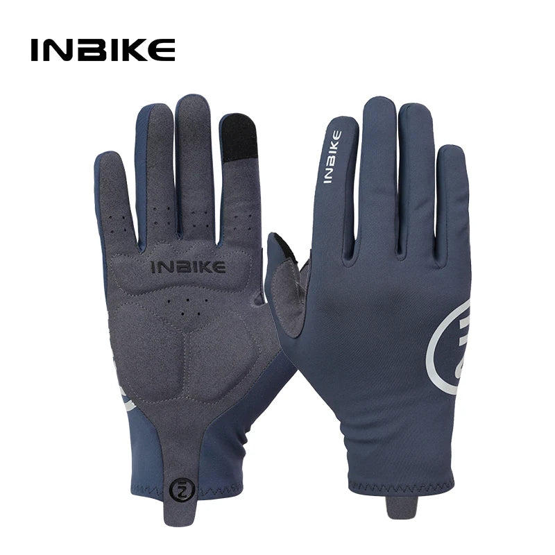 INBIKE Winter Cycling Gloves for Men Thermal Fleece Road Bike Gloves Full Finger MTB Cycling Gloves Touchscreen Bike Accessories