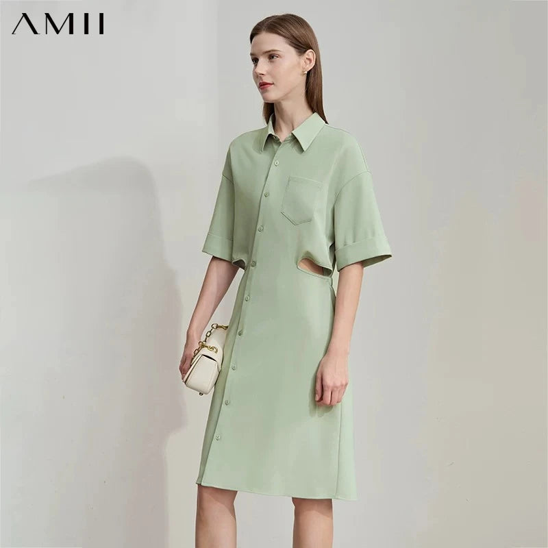 រ៉ូប Amii អាវខ្លីសម្រាប់នារី រដូវក្តៅ ឆ្នាំ២០២៦ ថ្មី មានកអាវយឺតបន្តិច ដៃអាវស្មារមូល 12542189