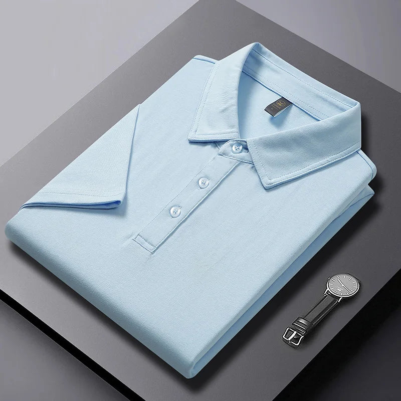 2026 Summer Men's Cotton T-Shirt, Turn-down Collar Short Sleeve POLO Shirt with Loose Fit Casual T-shirt Polo Shirts