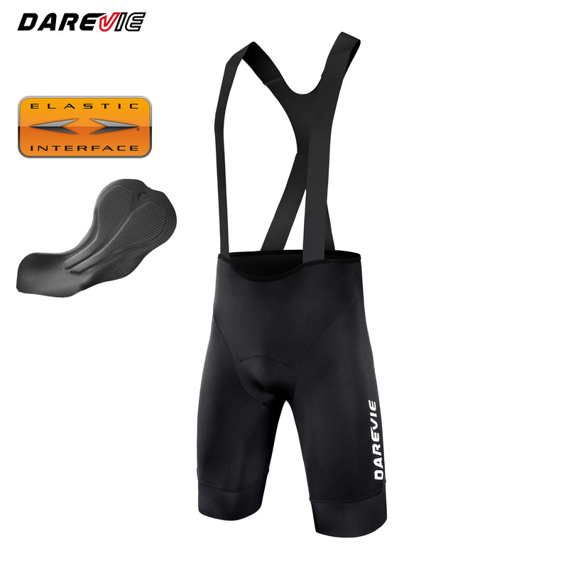 ខោខ្លីជិះកង់ DAREVIE ម៉ាក Recycle Italy Elastic Interface® 80kg/m³ Pad Bretelelle សម្រាប់បុរស ធន់នឹងការកកិត