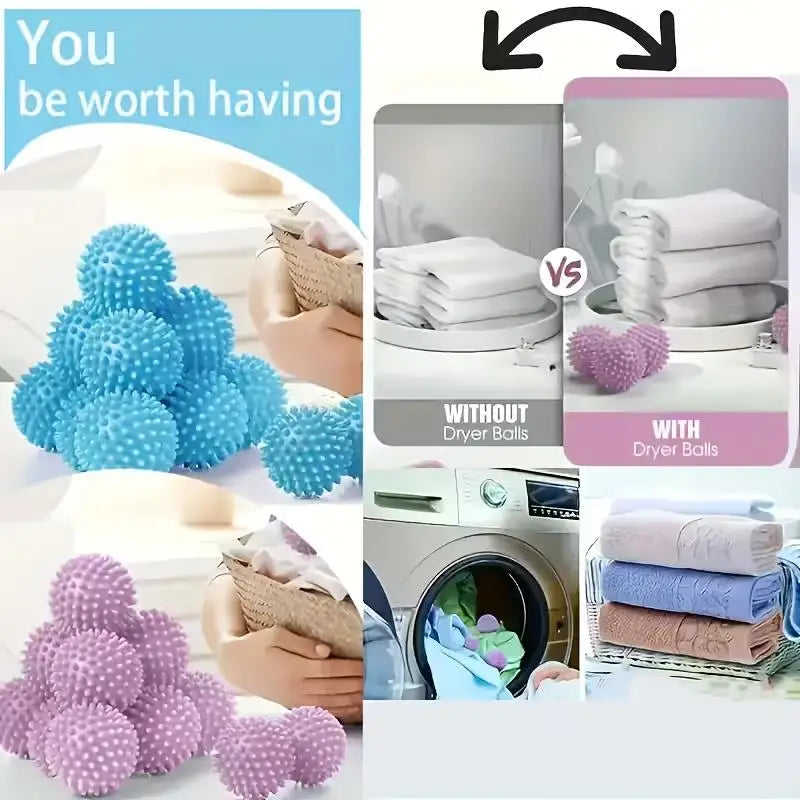 4-Pack Reusable Laundry Balls: Remove Hair, Soften, Anti-Tangle, Reduce Wrinkles, No Power