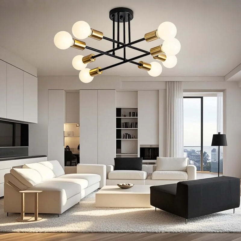JOYINLED Chandelier Industrial Style Ceiling Light Adjustable Shape E27 Modern Iron Vintag for Bedroom Hallway Kitchen