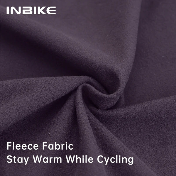 INBIKE Winter Fleece Cycling Suit Men Long Sleeve Jersey Bib Pants Set Road Bike Outdoor Sports Shockproof Padding with Pockets