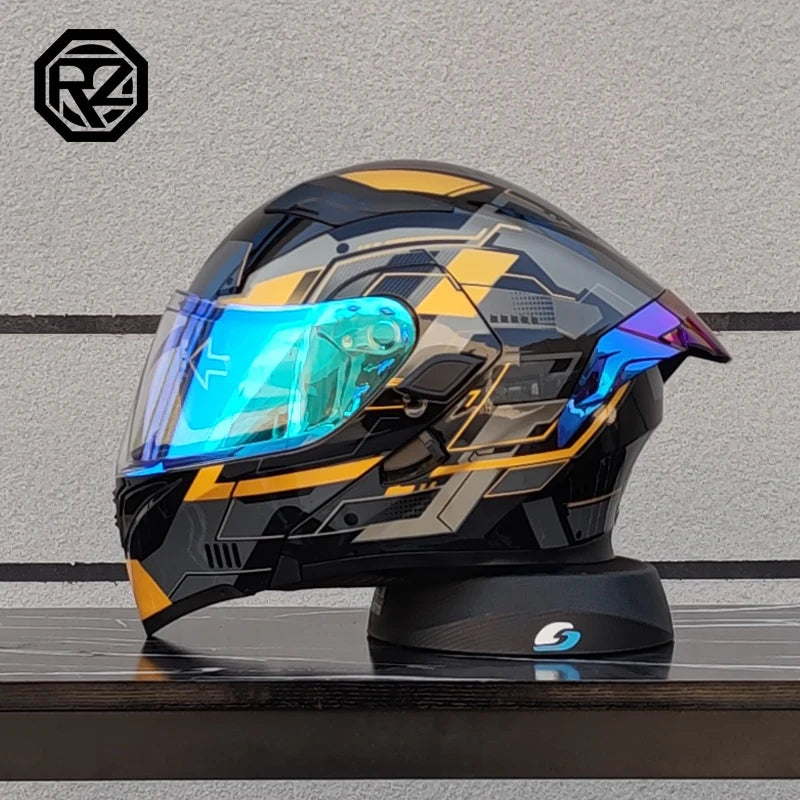 ORZ's latest high-quality modular flip helmet cascos para motos motorcycle dual lens full helmet capacity DOT approved