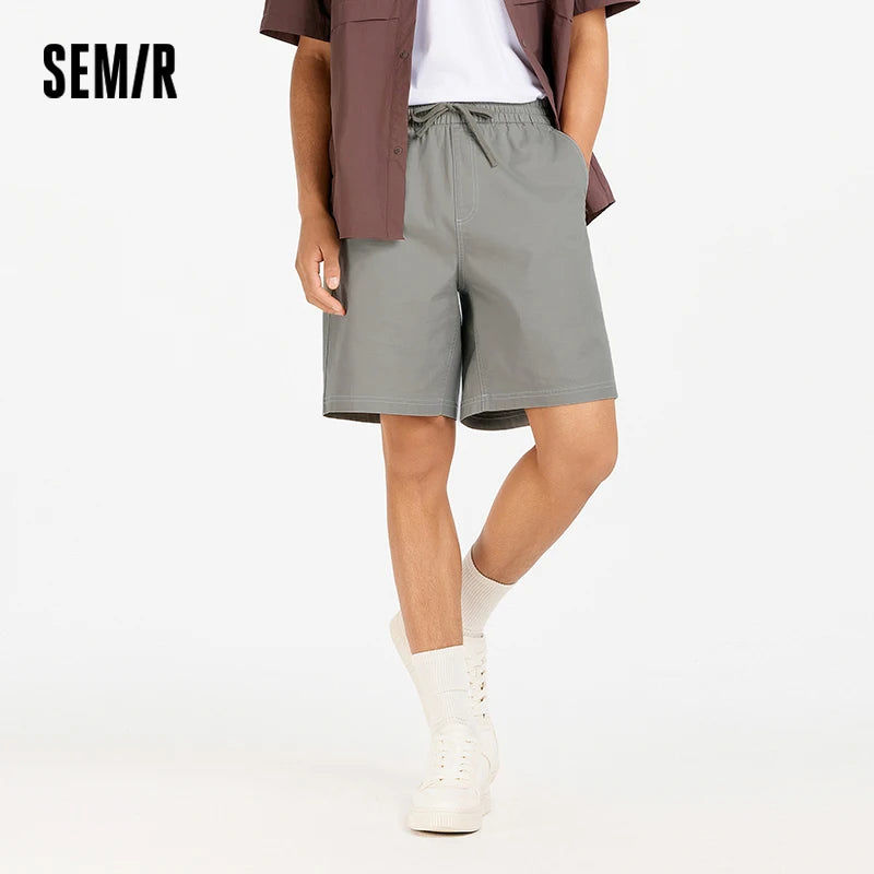 Semir Mens Shorts 2026 Drawstring Brushed Loose Straight Casual Style Soft Daily Wear