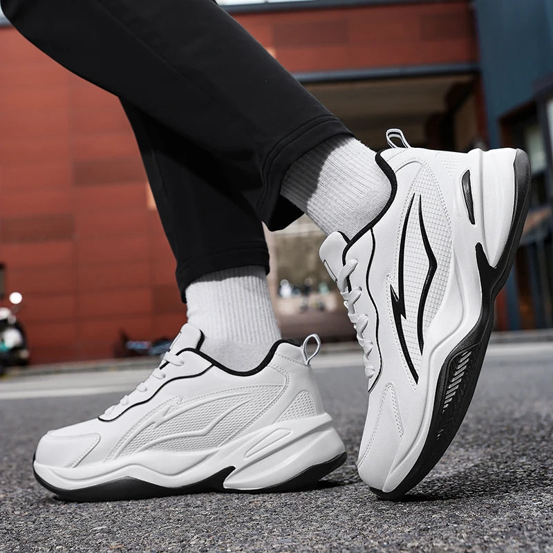 Men's casual racing sports shoes four seasons non-slip outdoor running shoes students plus size breathable light speed sneakers