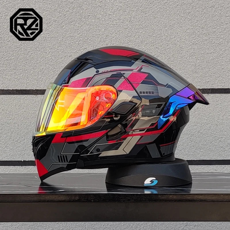 ORZ's latest high-quality modular flip helmet cascos para motos motorcycle dual lens full helmet capacity DOT approved