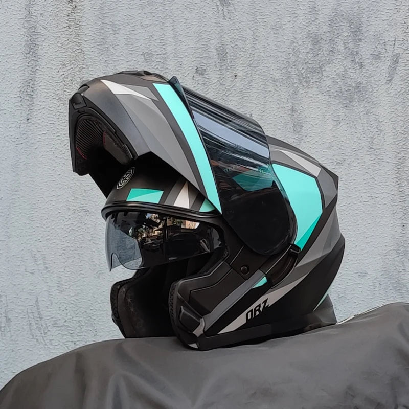ORZ-162 motorcycle helmet, modular flipped full face helmet, long-distance off-road helmet with built-in sunshade