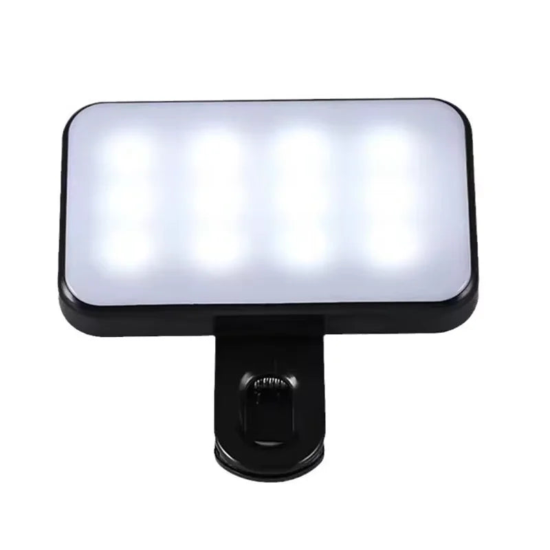 Portable Mini Selfie Fill Light 3 Modes Adjustable Rechargeable Pocket LED Clip On For Mobile Phone Laptop Live Video Fill Light