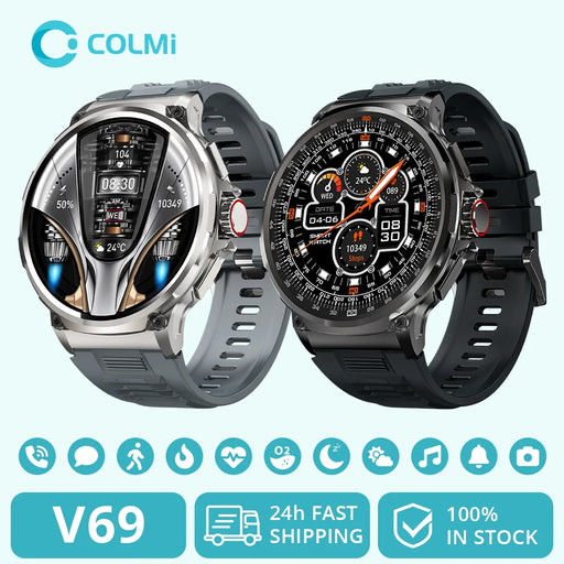 [2023] COLMI V69 1.85" Ultra HD Display Smartwatch Men 710 mAh Large Battery, 400+ Watch Faces Smart Watch For Android iOS Phone