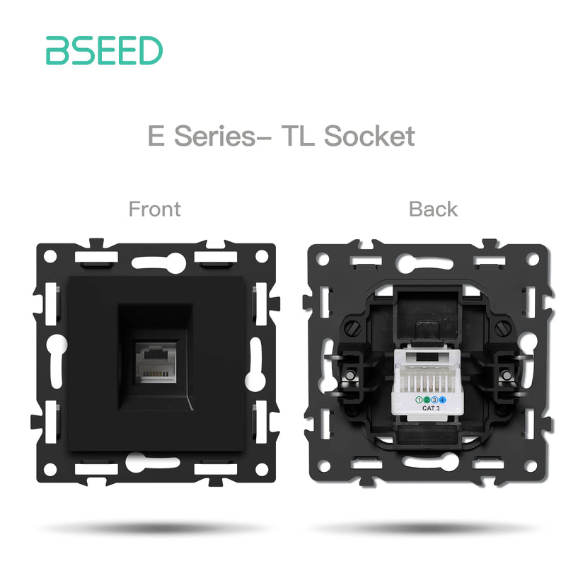 BSEED Wall Button Switch 1/2Gang Part 65W Wall Socket Module Part Internet TV Telephone Socket Glass Frame DIY Function Part