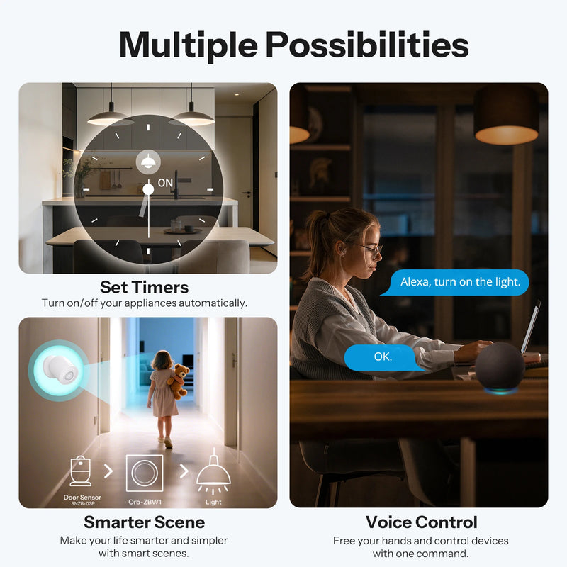 SONOFF Orb-ZBW1 Zigbee Smart Wall Switch 1-Gang ZBMINIR2-E Compact In-Wall Design Work with Alexa SmartThings Require Zigbee Hub