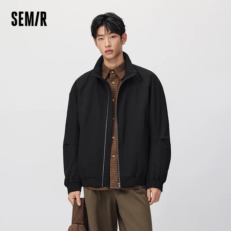 Semir Men Padded Jacket Minimal Design Oversized Fit Stand Collar 2026 New Winter Daily Wear Urban Casual Style