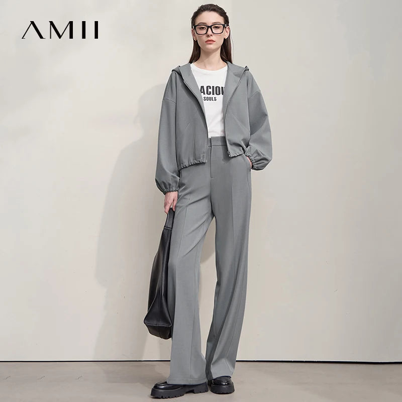 ខោ AMII Minimalist សម្រាប់ស្ត្រី រដូវស្លឹកឈើជ្រុះ ឆ្នាំ២០២៦ ខោសាមញ្ញ រឹងមាំ ឆើតឆាយ សម្រាប់ស្ត្រីការិយាល័យ ខោរលុង សម្លៀកបំពាក់ស្ត្រី 12553003