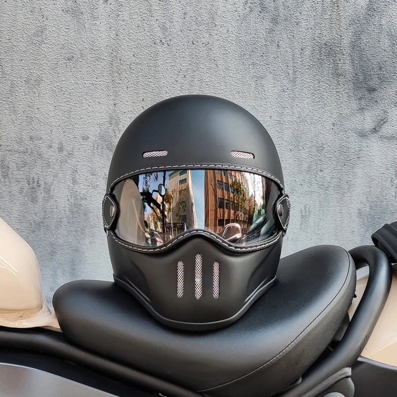 Motorcycle FBR Full Face Retro Helmet Tokyo Style Motorcycle Casco Moto Japan TT Helmets Fiberglass With Clear Visor