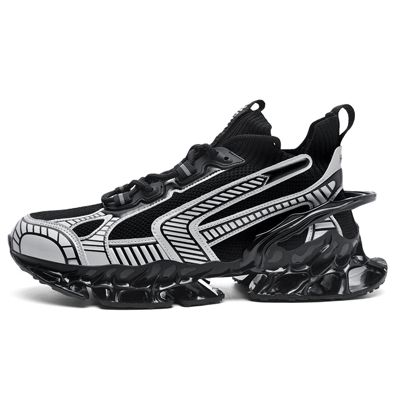 Men Sneakers Fashion Mesh Breathable Light Spring Outdoor Walking Tennis Shoes 2026 New Soft Thick Sole Rebound Running Shoes