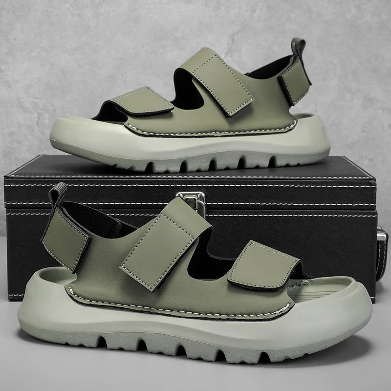 Men's thick-soled beach sandals summer breathable lightweight non slip soft sole slides outdoor sports sandals walking sandlas