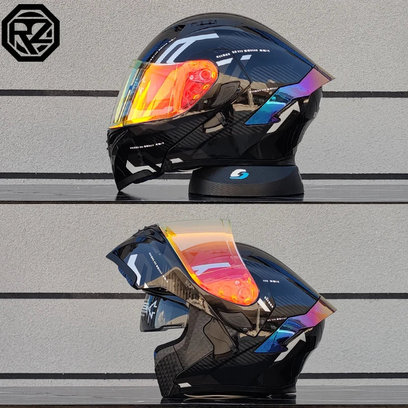 Modular Filp up Motorcycle Helmet Full Face Racing Helmet Dual Visors DOT Approved  motosiklet kaskı