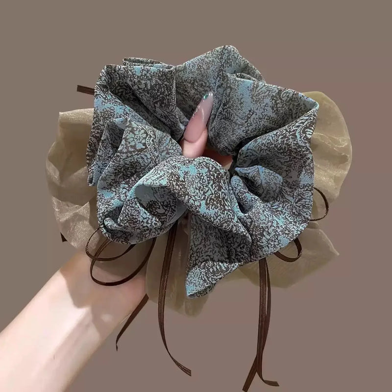 2026 New Elegant Scrunchie Hair Rope For Women Luxury Bun Maker Hair Tie Flower Headwear Elastic Ponytail Holder