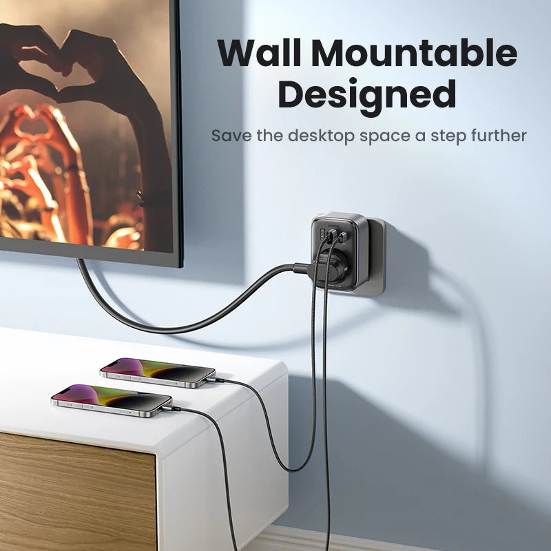 UGREEN 30W GaN PD Charger with AC Outlets Wall Socket USB Charging Socket Fast Power Strip for iPhone 17 16 Xiaomi Android Phone