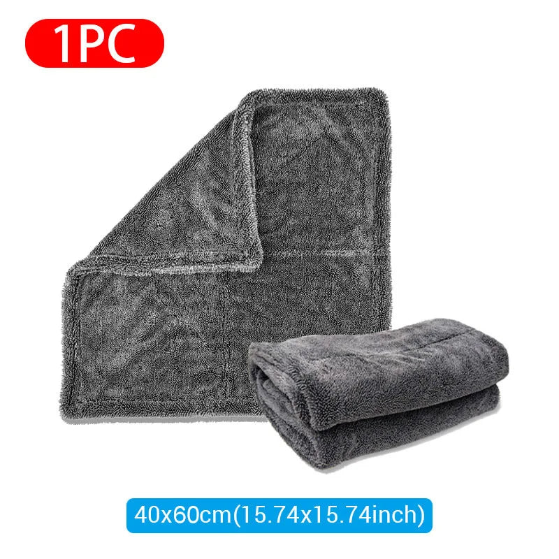 SEAMETAL High-end Microfiber Car Wash Towel 1200GSM High Water Absorption Cleaning Towel Multi Sizes Double Sided Washing Cloth