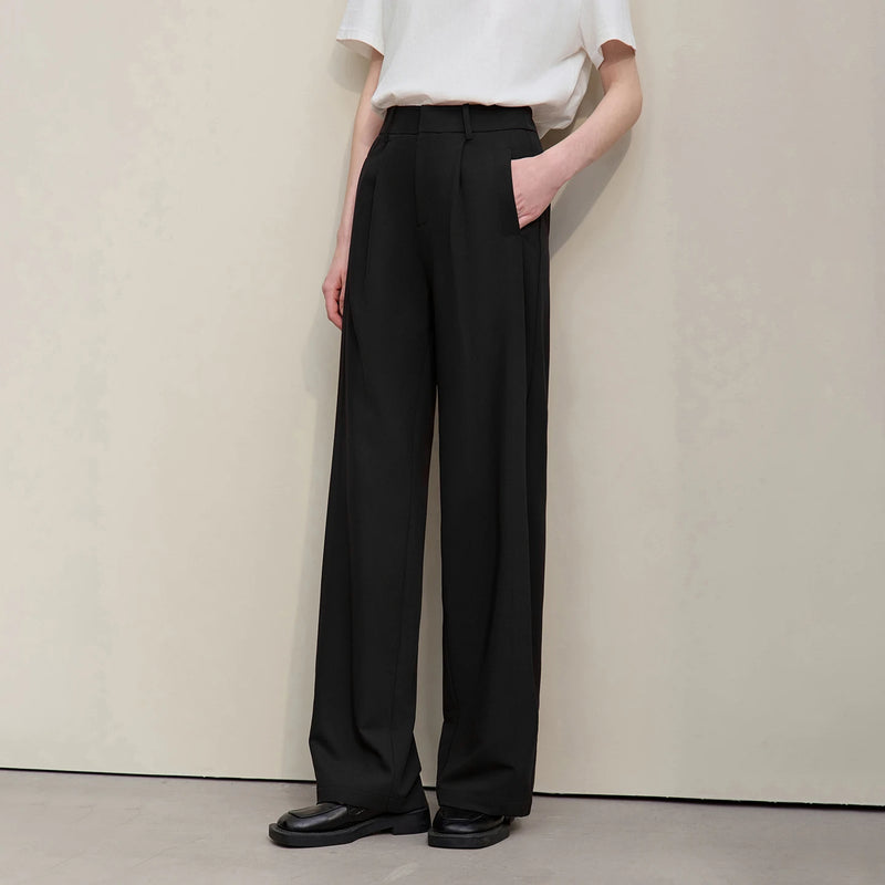 Amii Minimalist Women's Pants 2026 Summer New Solid Color Office Trousers Casual Versatile Straight Leg Pants For Women 12642084