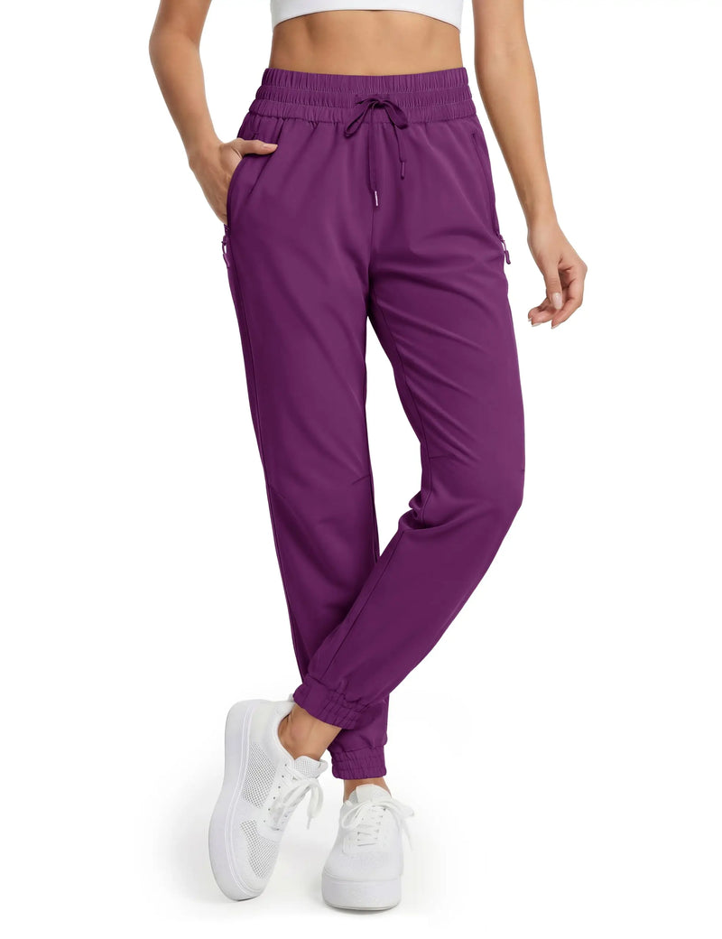 TACVASEN Women's  Waterproof Quick Dry Hiking Pants Lightweight Stretch Joggers With Pockets Outdoor Travel Summer Athletic Pant