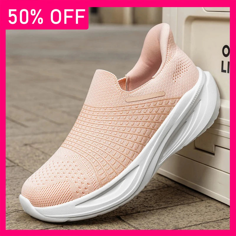 Mens Walking Shoes Summer Mesh Breathable Lightweight Comfortable Loafers Outdoor Fitness Jogging Fashion Simple Casual Sneakers
