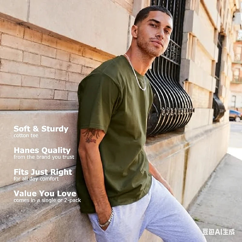 Men's Quick Dry Short Sleeve Sports T‑Shirt Moisture Wicking Round Neck Lightweight Gym Running Training Athletic Exercise Top