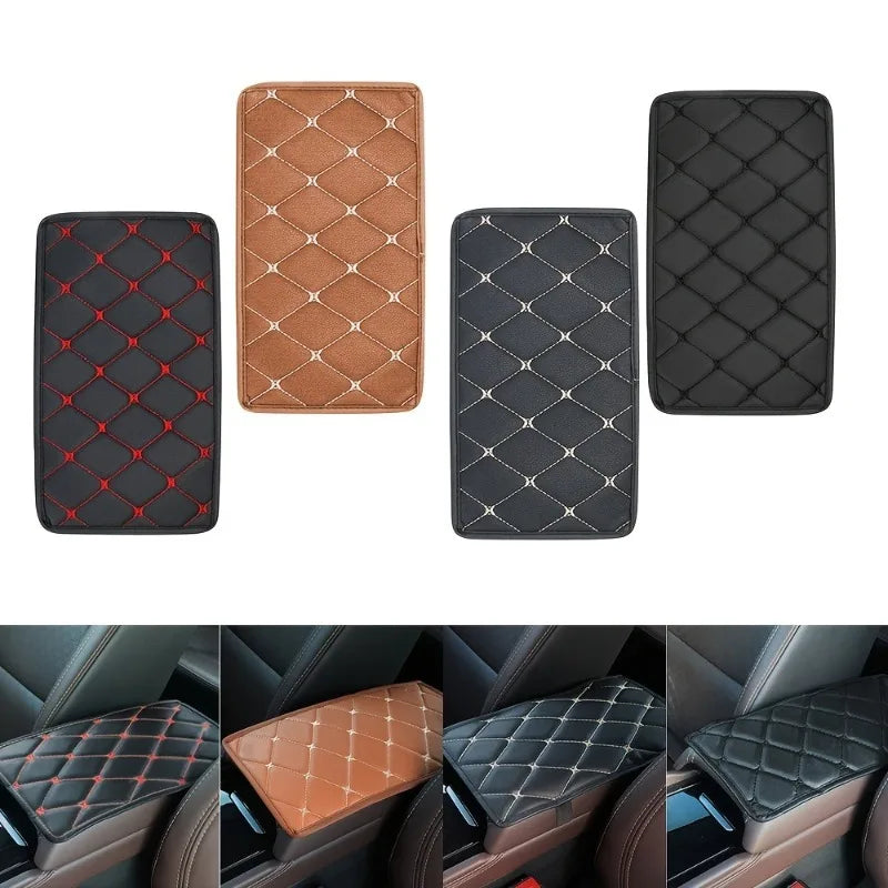 1PC Arm Rest Car PU Leather Auto Armrests Cushion Storage Box Cover Mats Arm Rest Protector Pad Car Interior