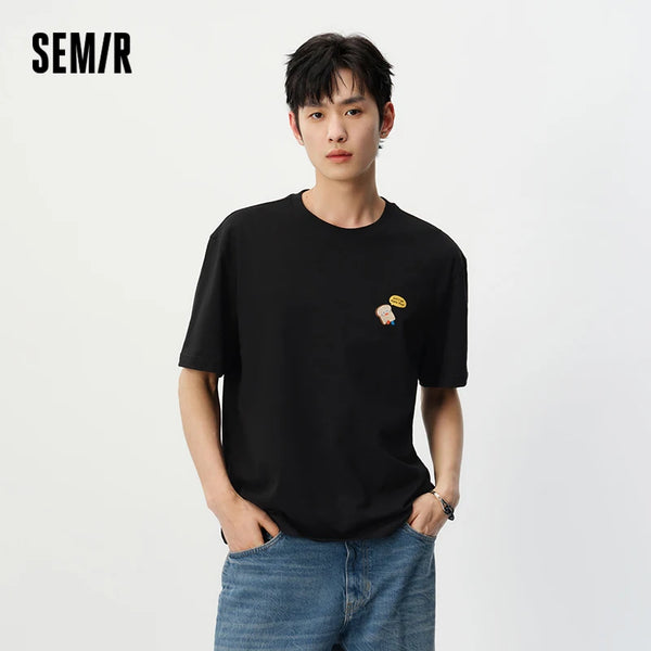 អាវយឺតបុរស Semir កមូលដៃខ្លីប៉ាក់ប៉ាក់ឆ្នាំ ២០២៦ ម៉ូដថ្មីធម្មតាទន់ស្រួលពាក់ប្រចាំថ្ងៃ