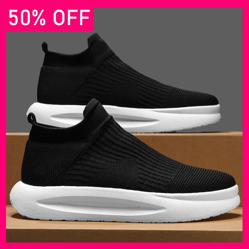 Men Sports Shoes Summer New Comfortable Mesh Breathable Walking Tennis Shoes Soft Sole Rebound Fashionable Walking Shoes for Men