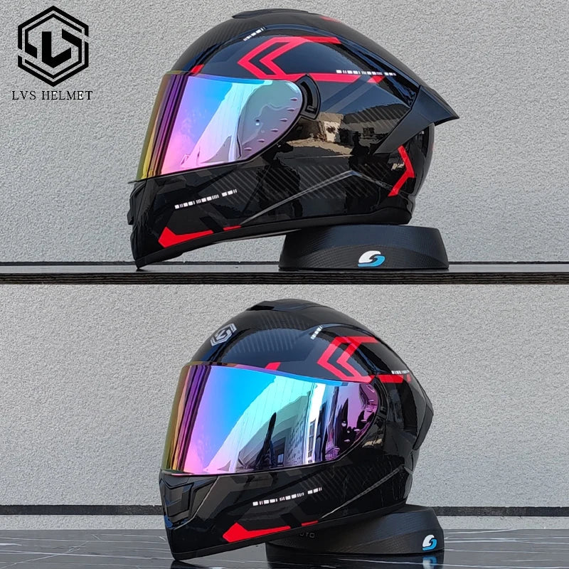 LVS-701 Safety Motorcycle Helmets Full Face Dual Lens Racing Helmet Strong Resistance Off Road Helmet DOT Approved