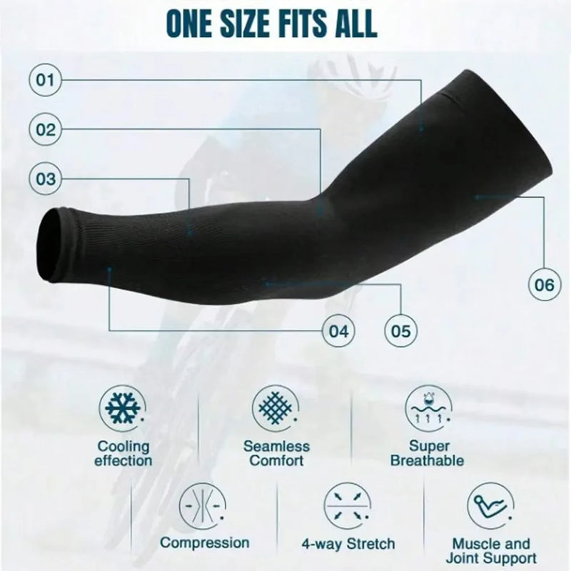 3Pairs Fashion Sun Ice Silk Sleeves Unisex Summer Sun Protection Arm Sleeves Suitable for Outdoor Riding, Driving, Fishing