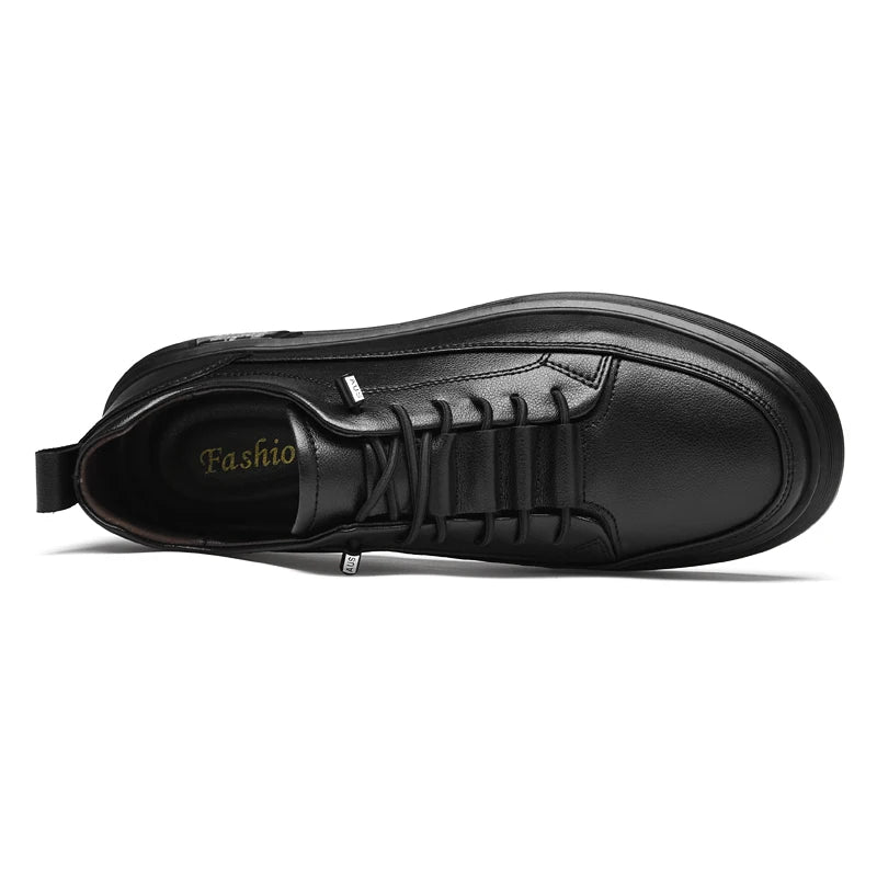 Autumn Spring Mens Leather Casual Shoes Men White Shoes Fashion Flat Shoes Big Size 46 47 Comfortable
