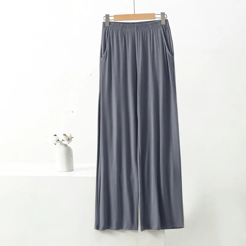 Female Trousers Modal Home Pants Women's Spring Autumn Summer Sleepwear Pantalones Casual Wide Leg Pajamas Pant Plus Size XL-7XL