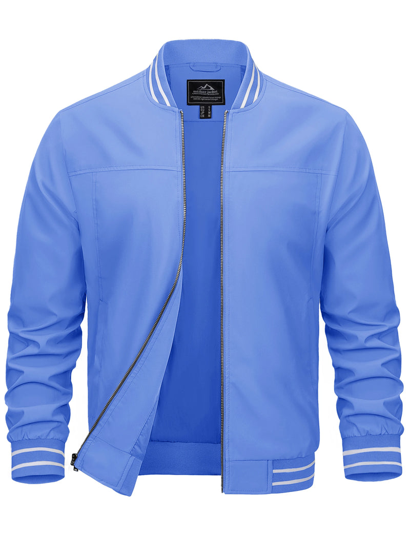 TACVASEN Mens Lightweight Waterproof Bike Jackets Windproof Warm Outdoor Jackets Spring Fall Zip Up Coat With Pockets