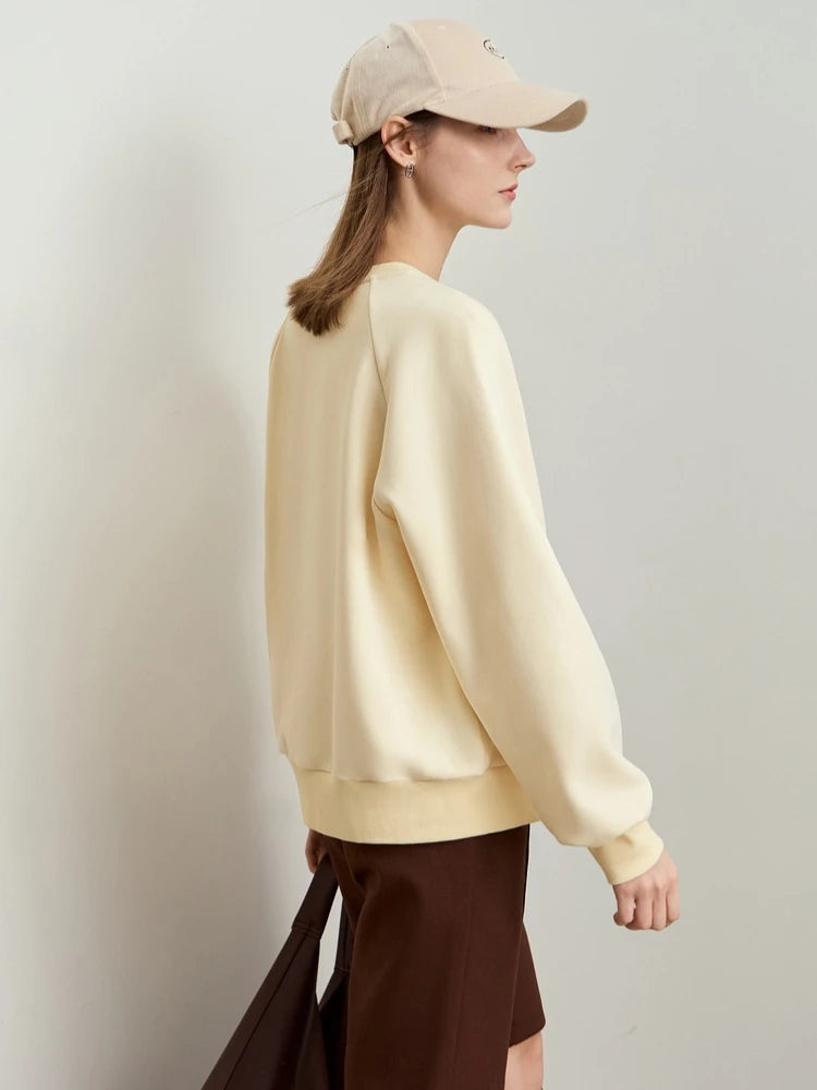 អាវយឺត Amii Minimalist Casual Pullover បោះពុម្ព O-Neck ឆ្នាំ ២០២៦ សម្លៀកបំពាក់កក់ក្តៅរដូវរងាសម្រាប់ស្ត្រី អាវរោមចៀមប៉ាក់រលុង 12444077