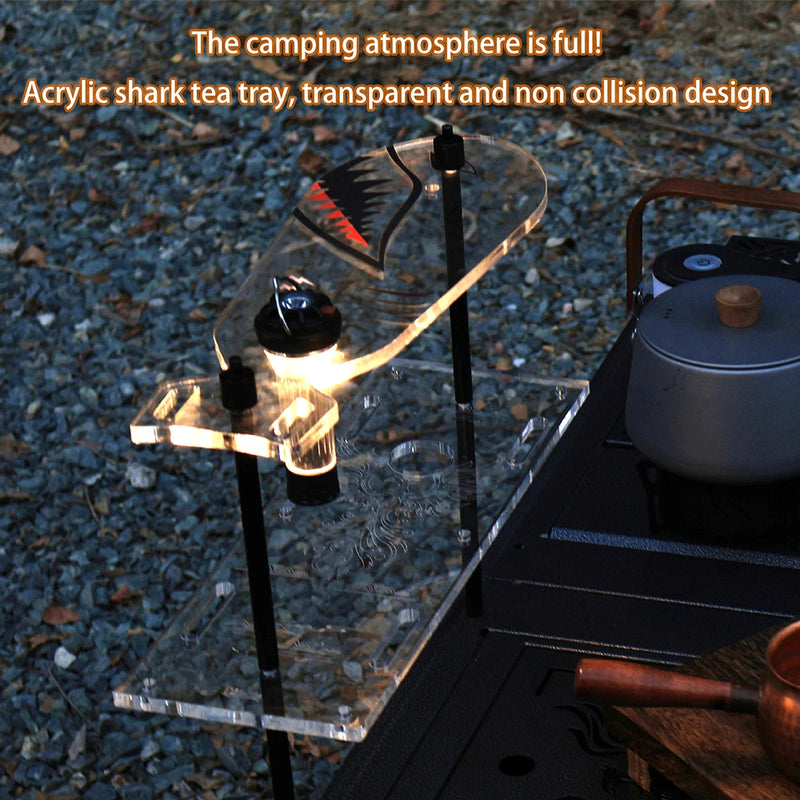 IGT Table 0.5 Unit Acrylic Upper Shark Shelf Transparent Camping Storage Rack Lightweight Atmosphere Light Stand for GZ 38 Lamp