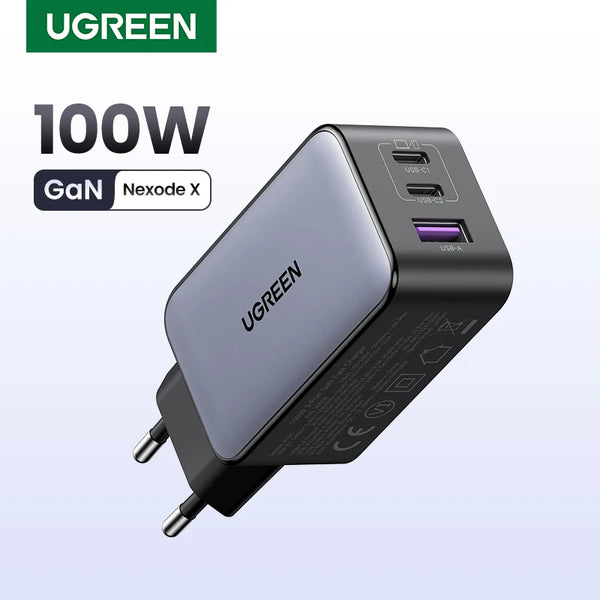 UGREEN 100W GaN Charger USB C Charger QC4.0 3.0 Quick Charge For Macbook Air Laptop Tablet PDFast Charger For iPhone 18 17 16Pro