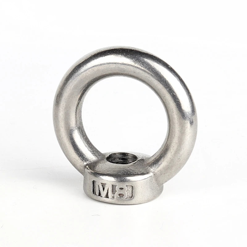 DIVEDEER 1-2Pcs M3 M4 M5 M6 M8 M10 M12 Lifting Eye Nuts/ Screw 304 Stainless Steel Ring Eyebolt Ring Hooking Nut Screws