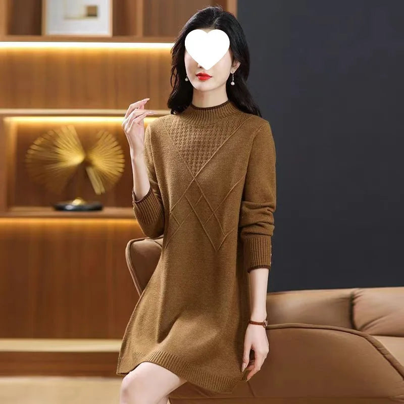អាវប៉ាក់កអាវ Turtleneck ដៃវែងសម្រាប់ស្ត្រី សម្លៀកបំពាក់ស្ត្រី រដូវស្លឹកឈើជ្រុះ រដូវរងា អាវប៉ាក់មូលដ្ឋាន រោមចៀម អាវយឺតសម្រាប់ស្ត្រី