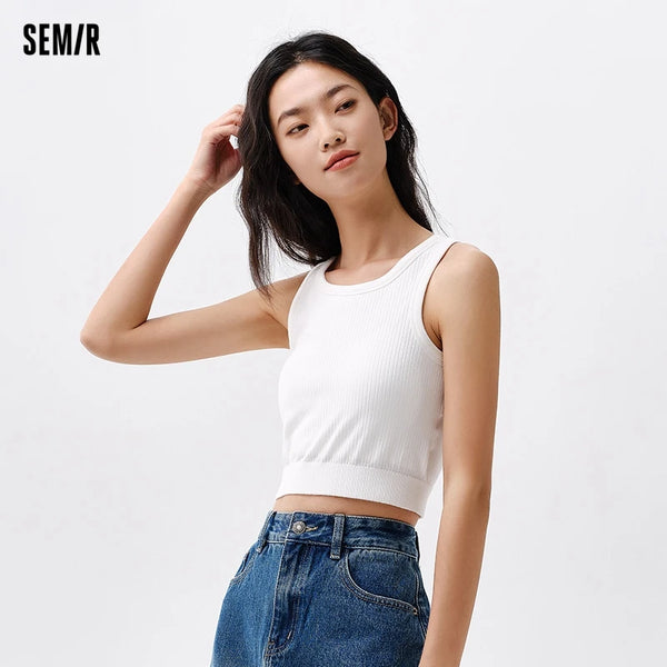 Semir 2024 Underwear Women Daily Casual Inner Wear Small Strap Slim Sports Vest Can Be Worn Outside The Bra