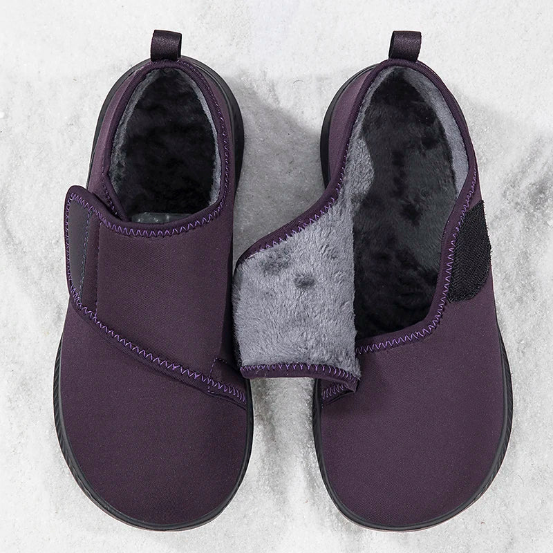 Winter Open Elderly Shoes With Plush For Diabetic Swollen Foot Wide Width Hallux Valgus Bunion Thumb Eversion For Men Women